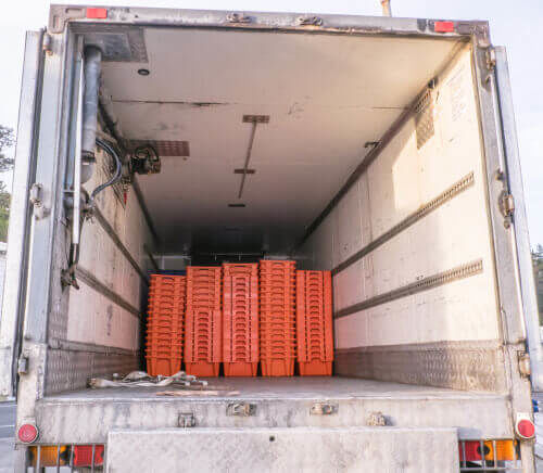 Inside of a reefer truck